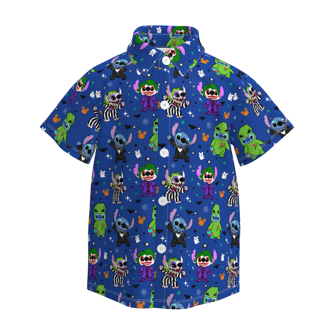 （Pre Order）Boys Halloween Cartoon Print Four-way Stretch Shirt