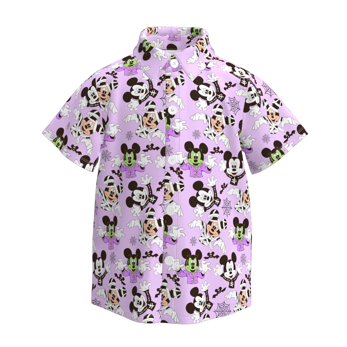 （Pre Order）Boys Halloween Cartoon Print Four-way Stretch Shirt