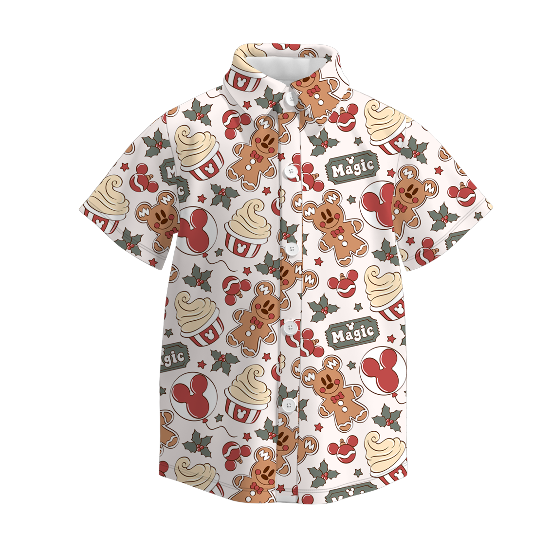 （Pre Order）Family Christmas Gingerbread Print Dress,Set＆Top