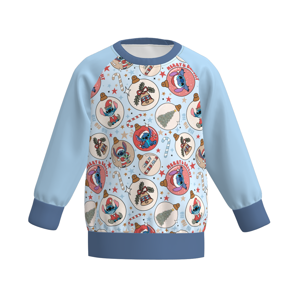 （Pre Order）Brothers Christmas Cartoon Print Top&Romper