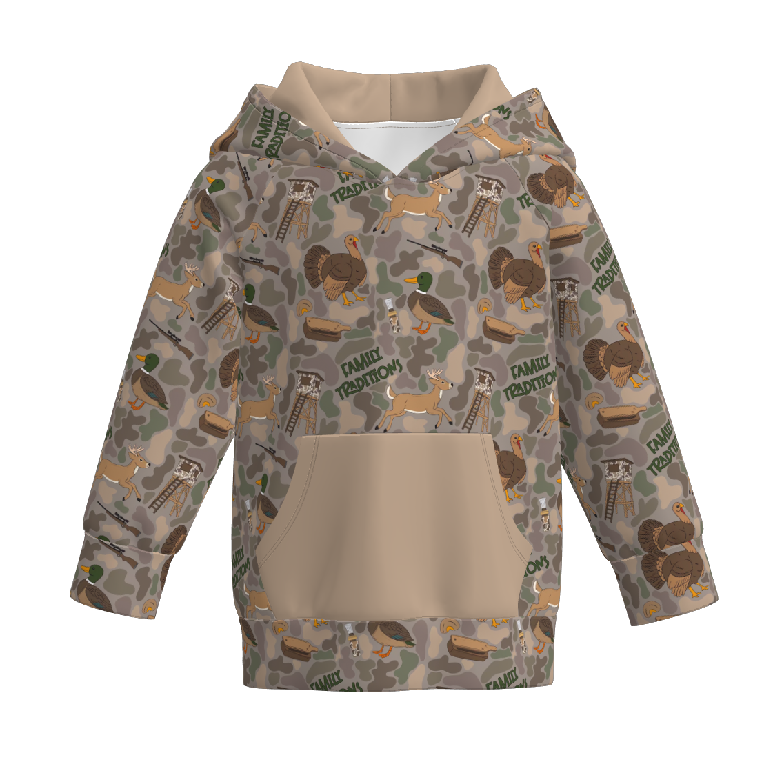 （Pre Order）Family Fall Animal Print Hoodie
