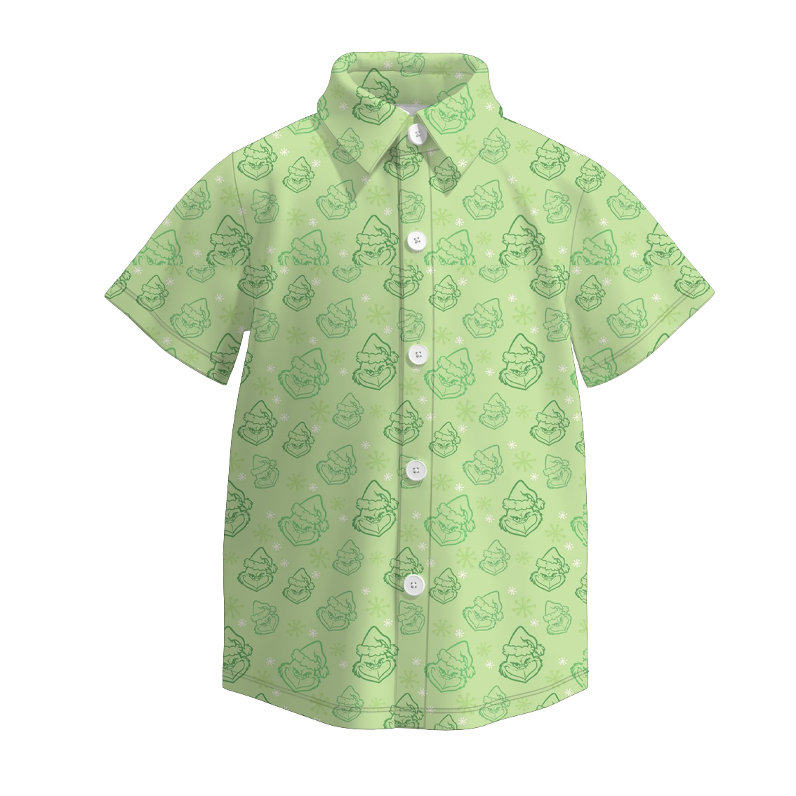 （Pre Order）Boys Christmas Cartoon Print Four-way Stretch Shirt