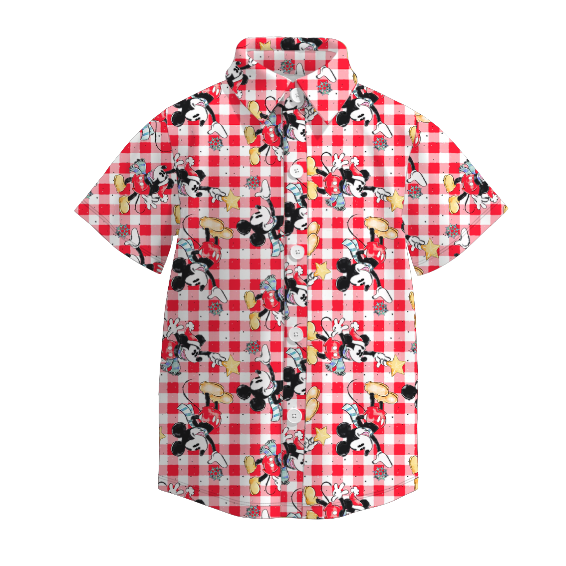 （Pre Order）Boys Christmas Cartoon Print Four-way Stretch Shirt