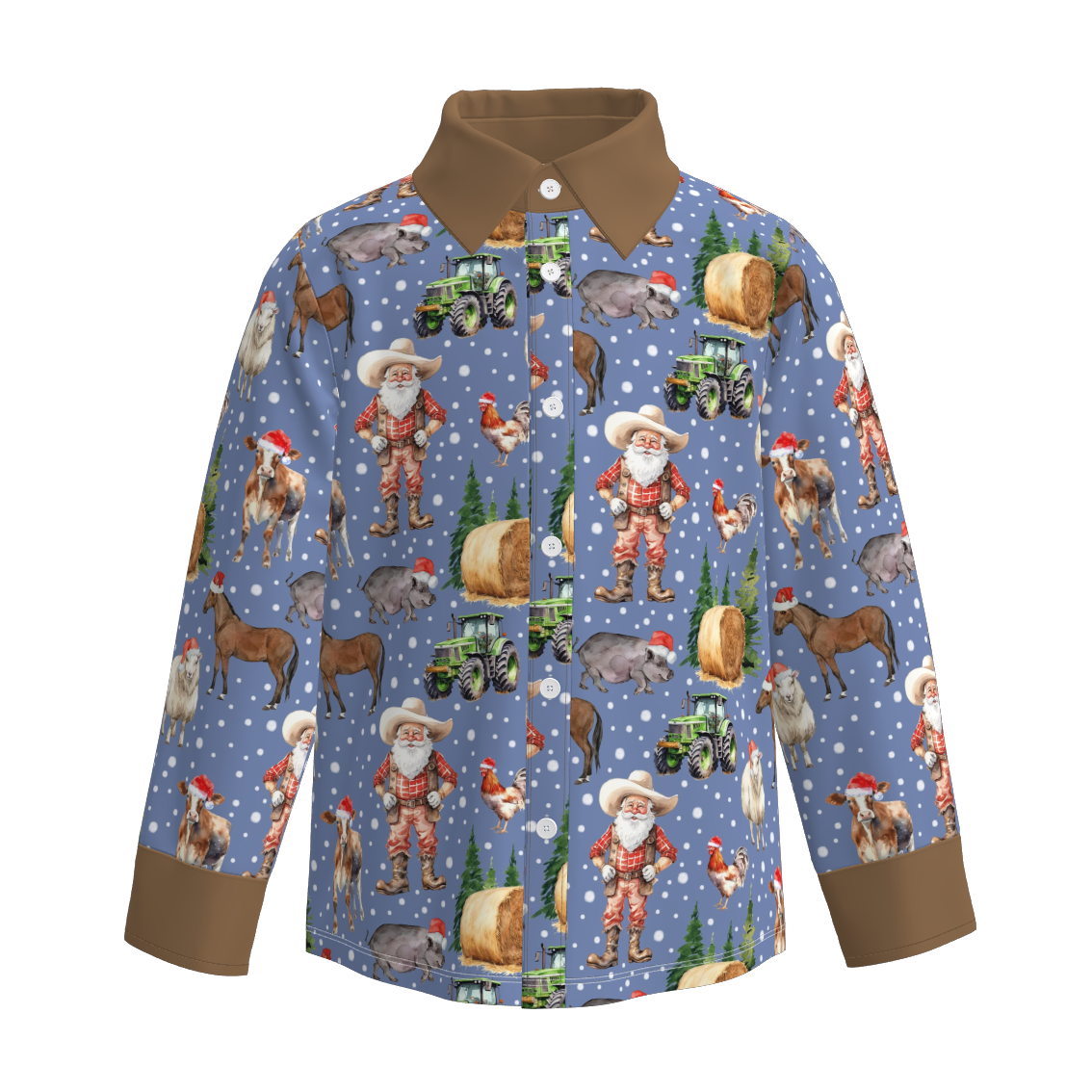 （Pre Order）Brothers Christmas Print Shirt&Romper