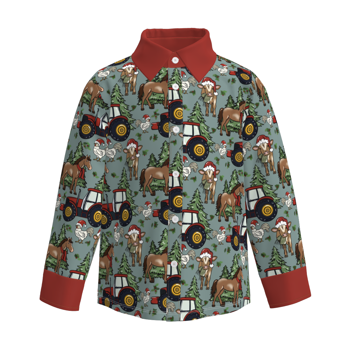 （Pre Order）Brothers Christmas Print Shirt&Romper