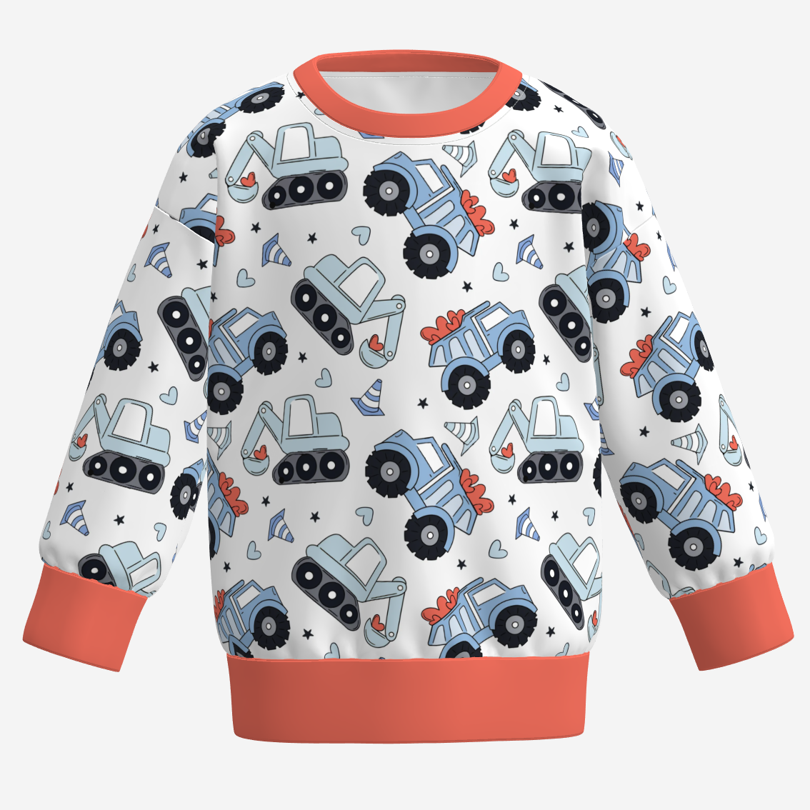 （Pre Order）Boys Valentine's Day Excavator Print Sweatshirt