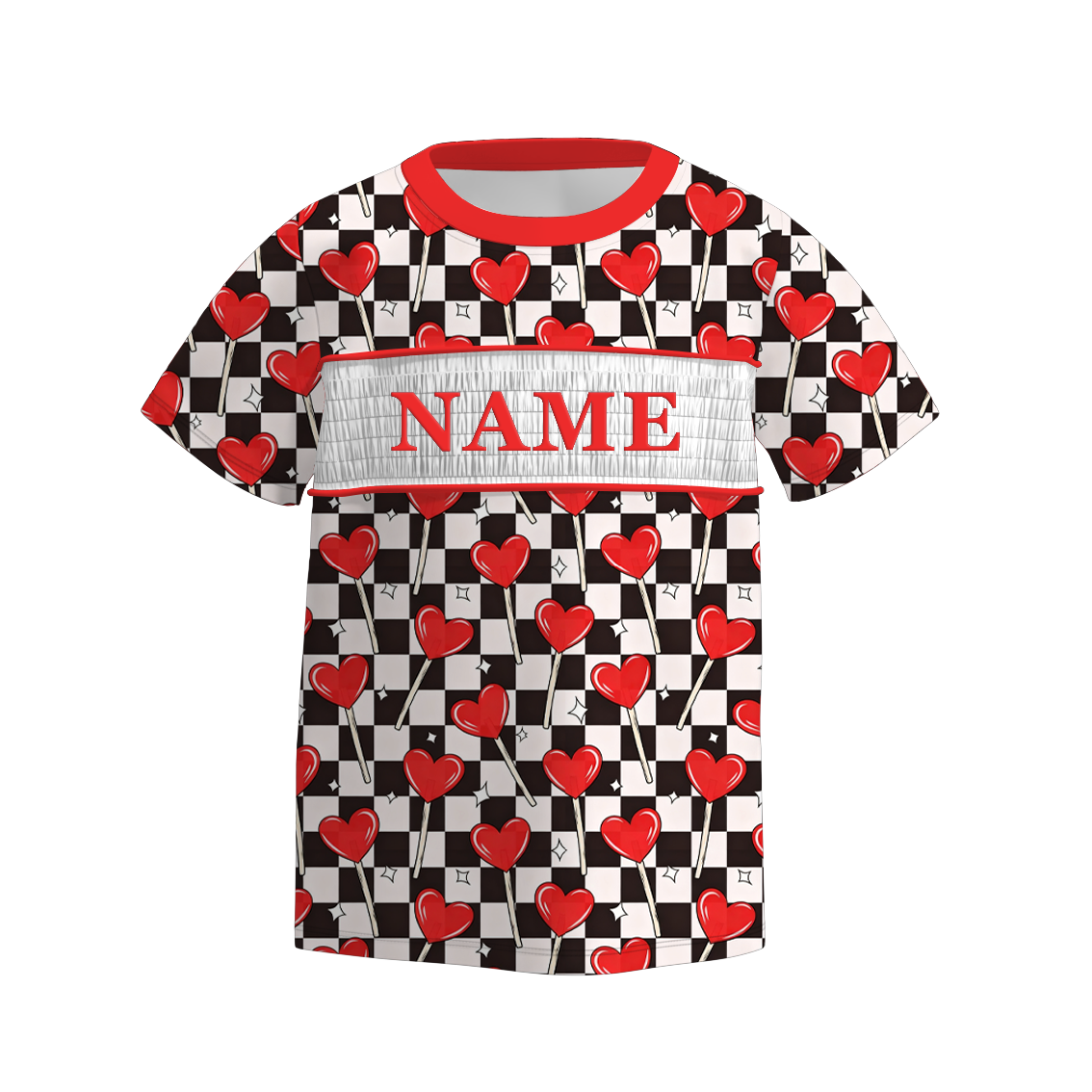 （Pre Order）Brothers Valentine's Day Embroidery Smocked Top＆Romper