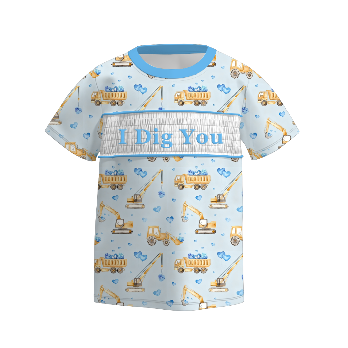 （Pre Order）Brothers Valentine's Day Car Embroidery Smocked Top＆Romper