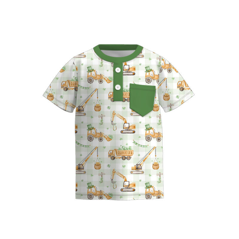 （Pre Order）Brothers St. Patrick's Day Shamrock Print Top&Romper