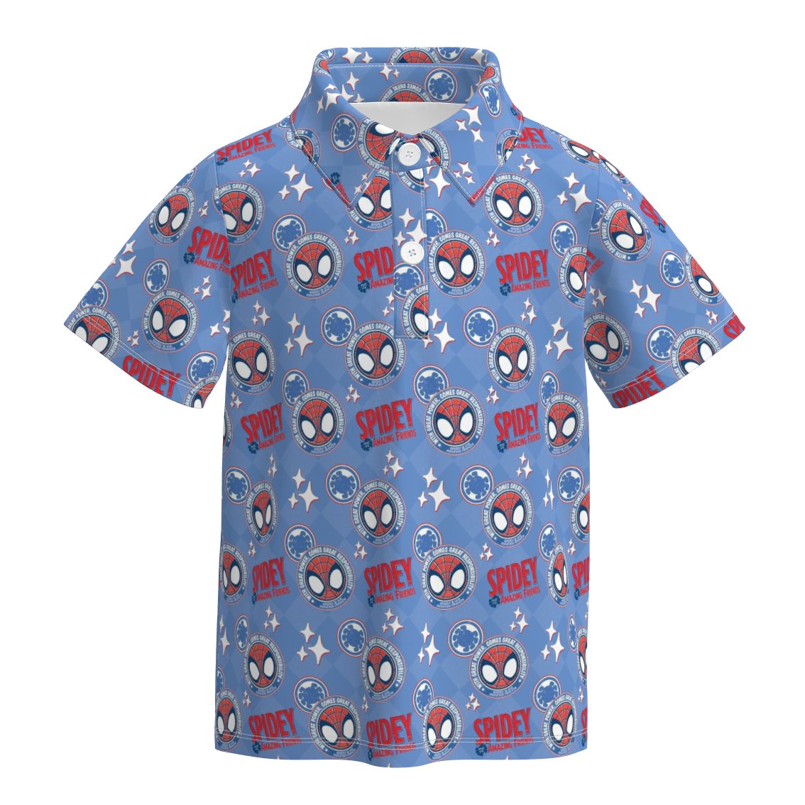 （Pre Order）Boys Spring&Summer Cartoon Print Four-way Stretch Shirt