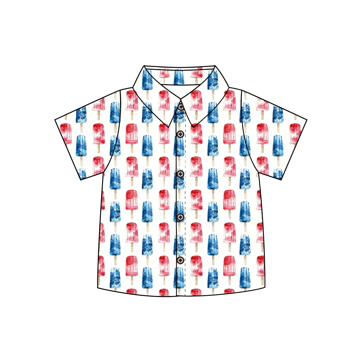 （Pre Order）Siblings Summer Patriotic Print Dress&Shirt