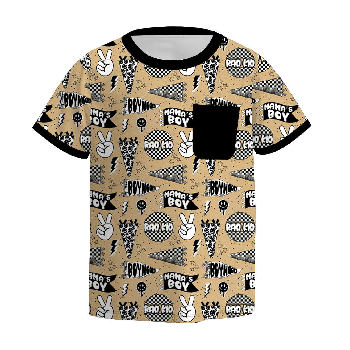（Pre Order）Brothers MAMA'S BOY Print Set,Top＆Romper