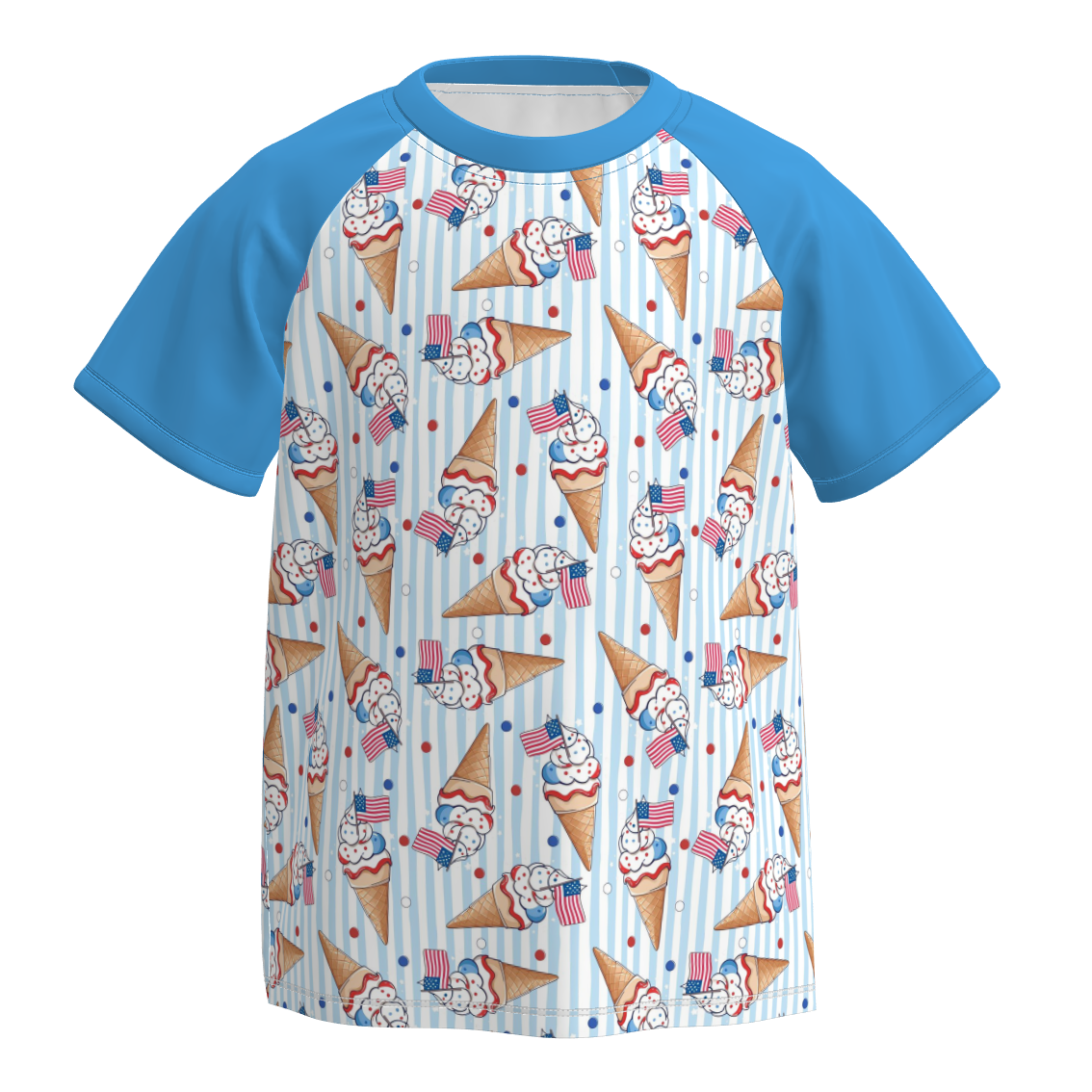 （Pre Order）Boys Patriotic Cartoon Print Top