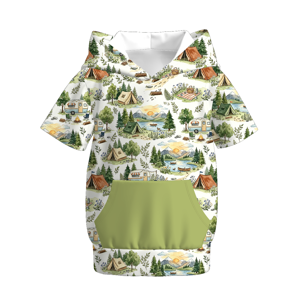 （Pre Order+Prepack Zone）Siblings Summer Camping Print Dress&Hoodie