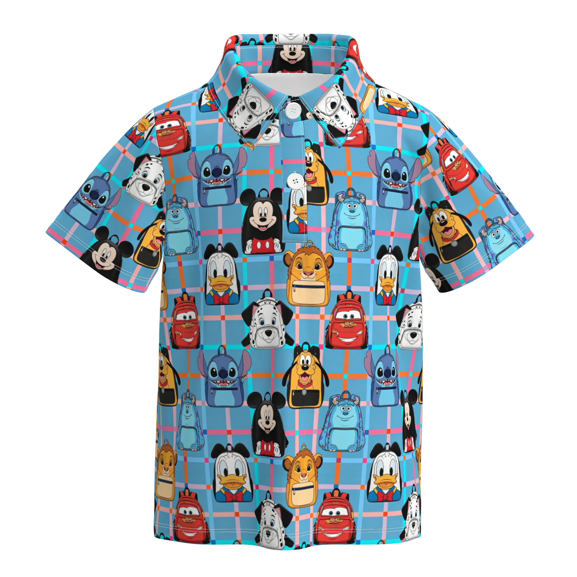 （Pre Order+Prepack Zone）Boys Summer Back To School Print Four-way Stretch Shirt（Mix Size）