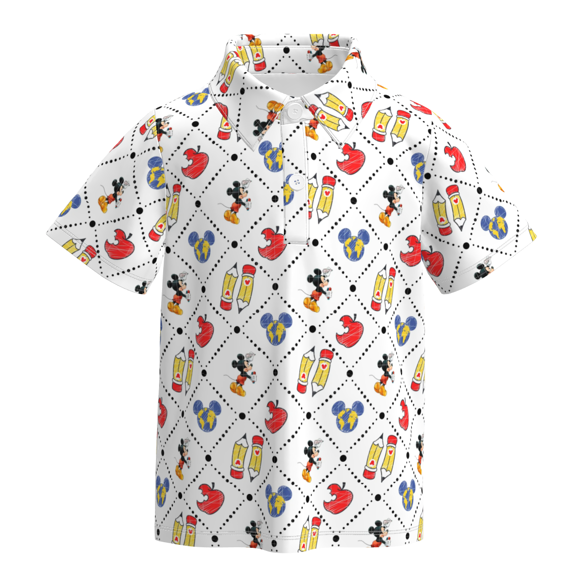（Pre Order+Prepack Zone）Boys Summer Back To School Print Four-way Stretch Shirt（Mix Size）