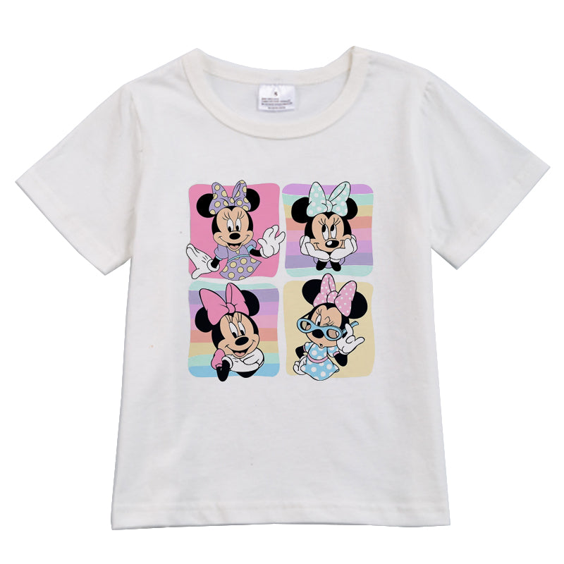 (Pre Order)Summer Girls Micky Mouse Short Sleeves T-Shirts