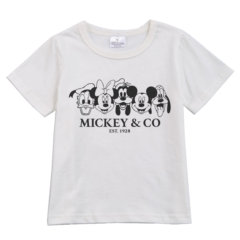 (Pre Order)Summer Girls Micky Mouse Short Sleeves T-Shirts