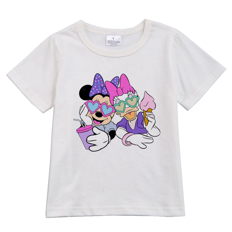 (Pre Order)Summer Girls Micky Mouse Short Sleeves T-Shirts