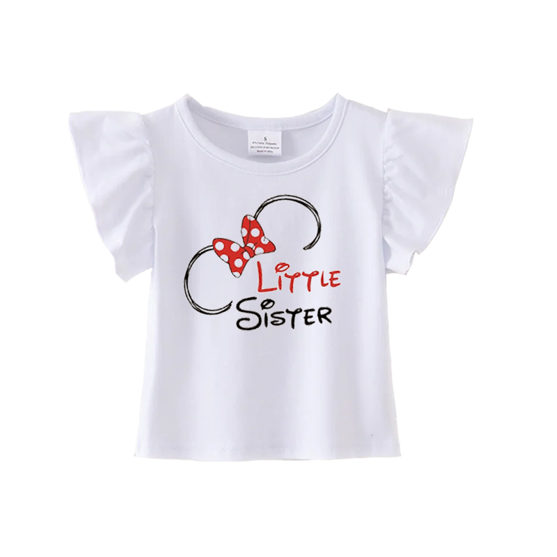 (Pre Order)Summer Cute Cartoon Printed Sister Short Sleeve Cotton T-Shirt