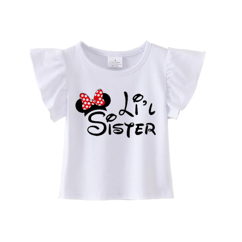 (Pre Order)Summer Cute Cartoon Printed Sister Short Sleeve Cotton T-Shirt