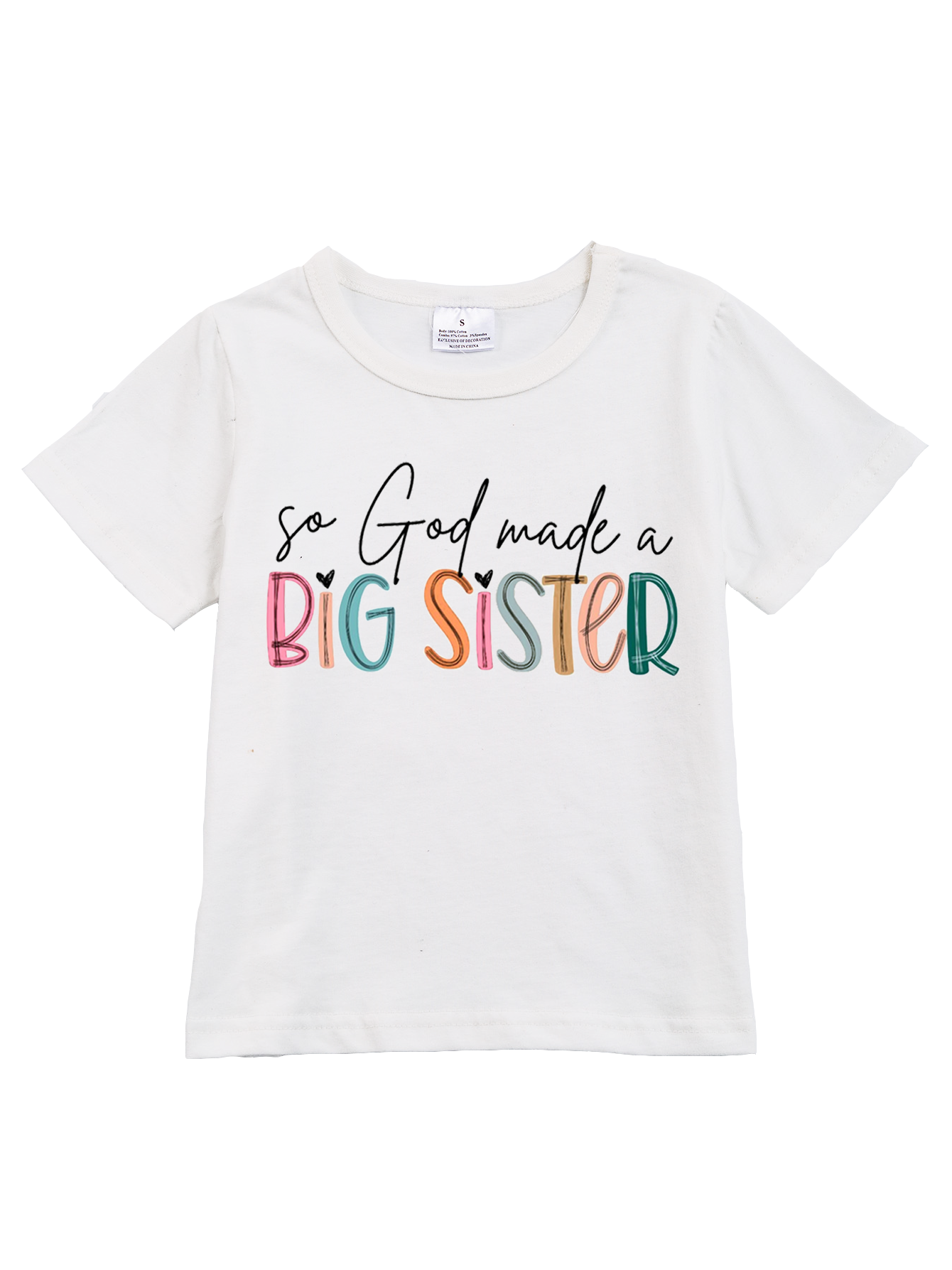 (Pre Order)Sibling Big Little Sister Cotton T-shirt