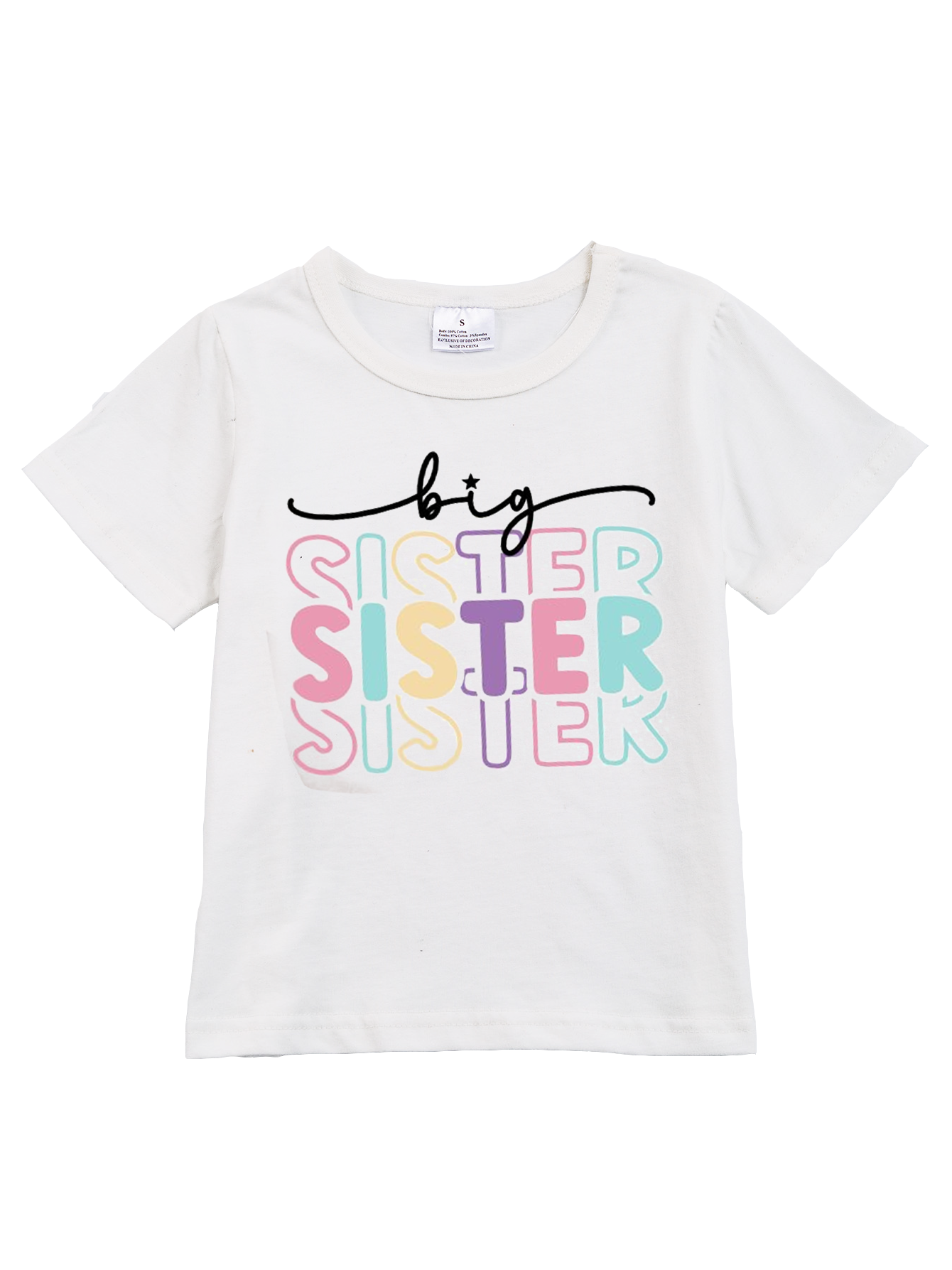 (Pre Order)Sibling Big Little Sister Cotton T-shirt