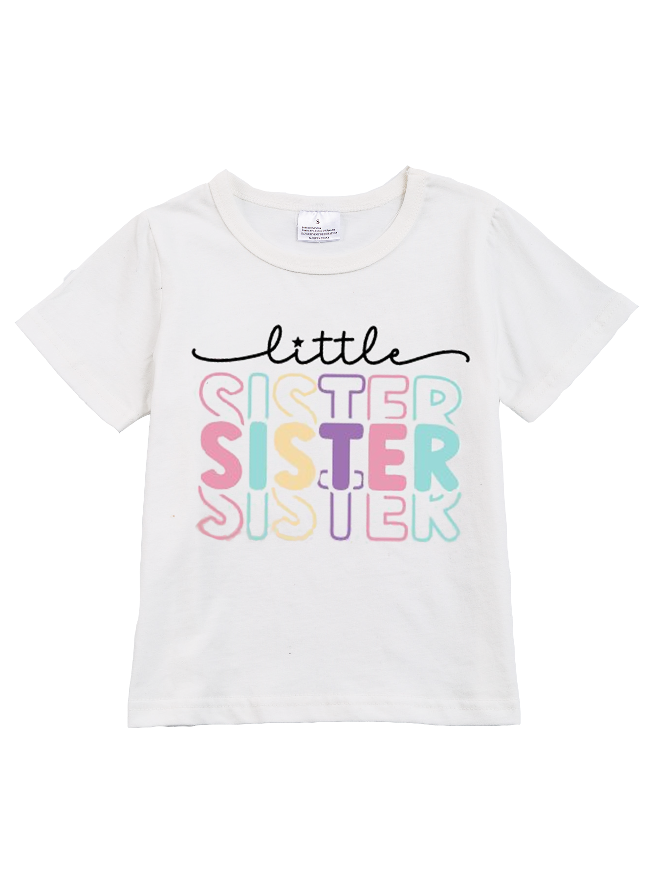 (Pre Order)Sibling Big Little Sister Cotton T-shirt