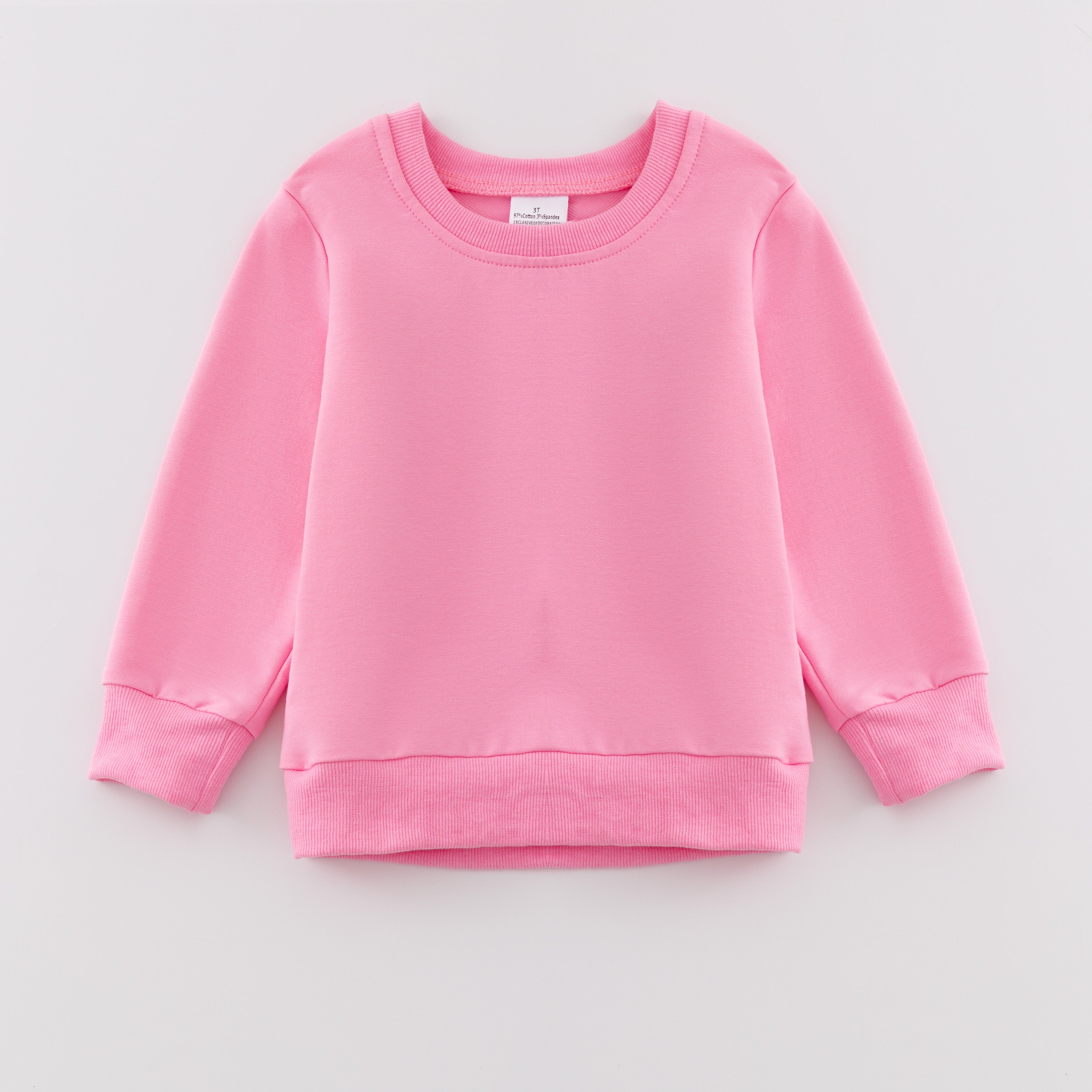 （In Stock E39）Girls Cotton Solid Color Sweatshirt