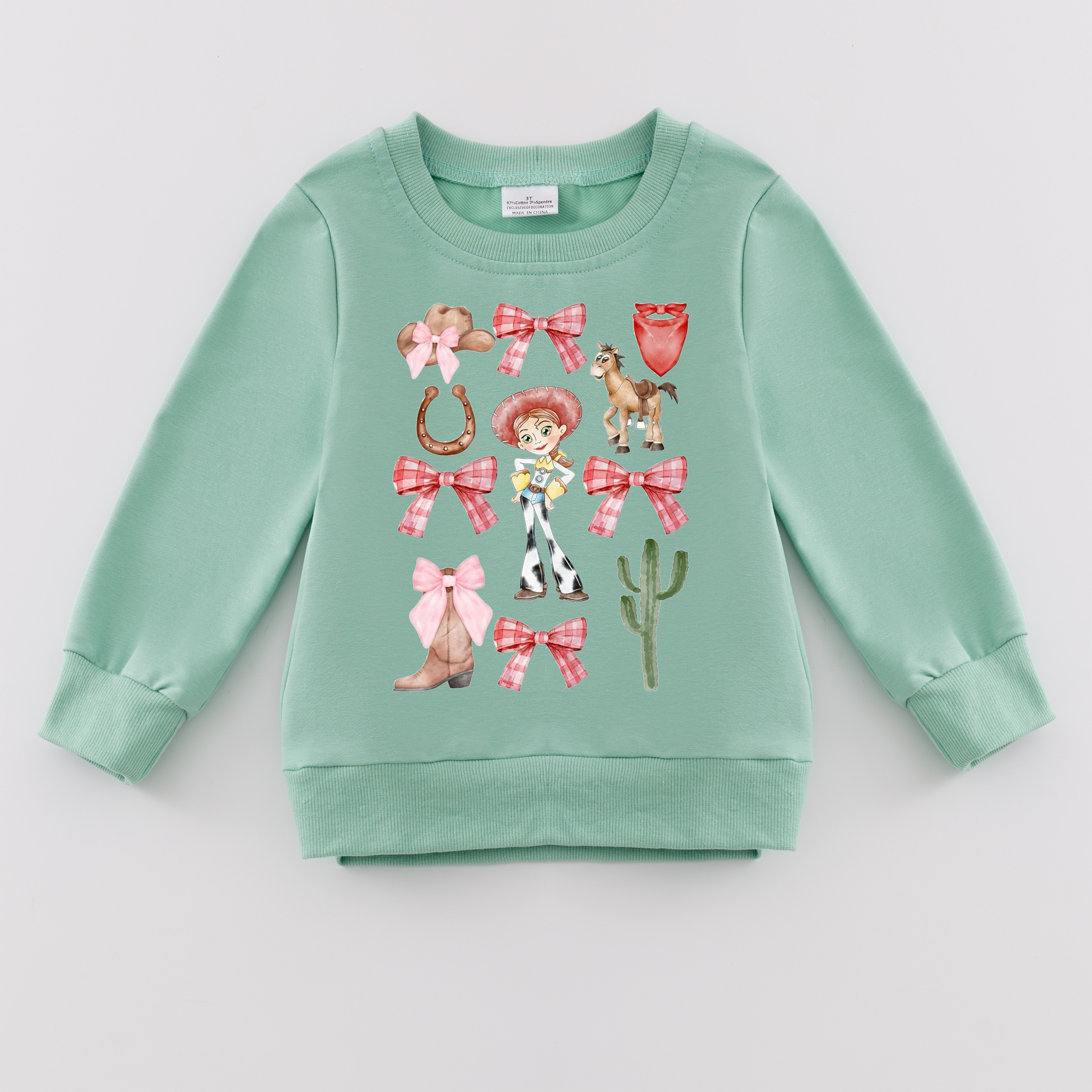 （Pre Order）Girls Fall Cartoon Print Sweatshirt
