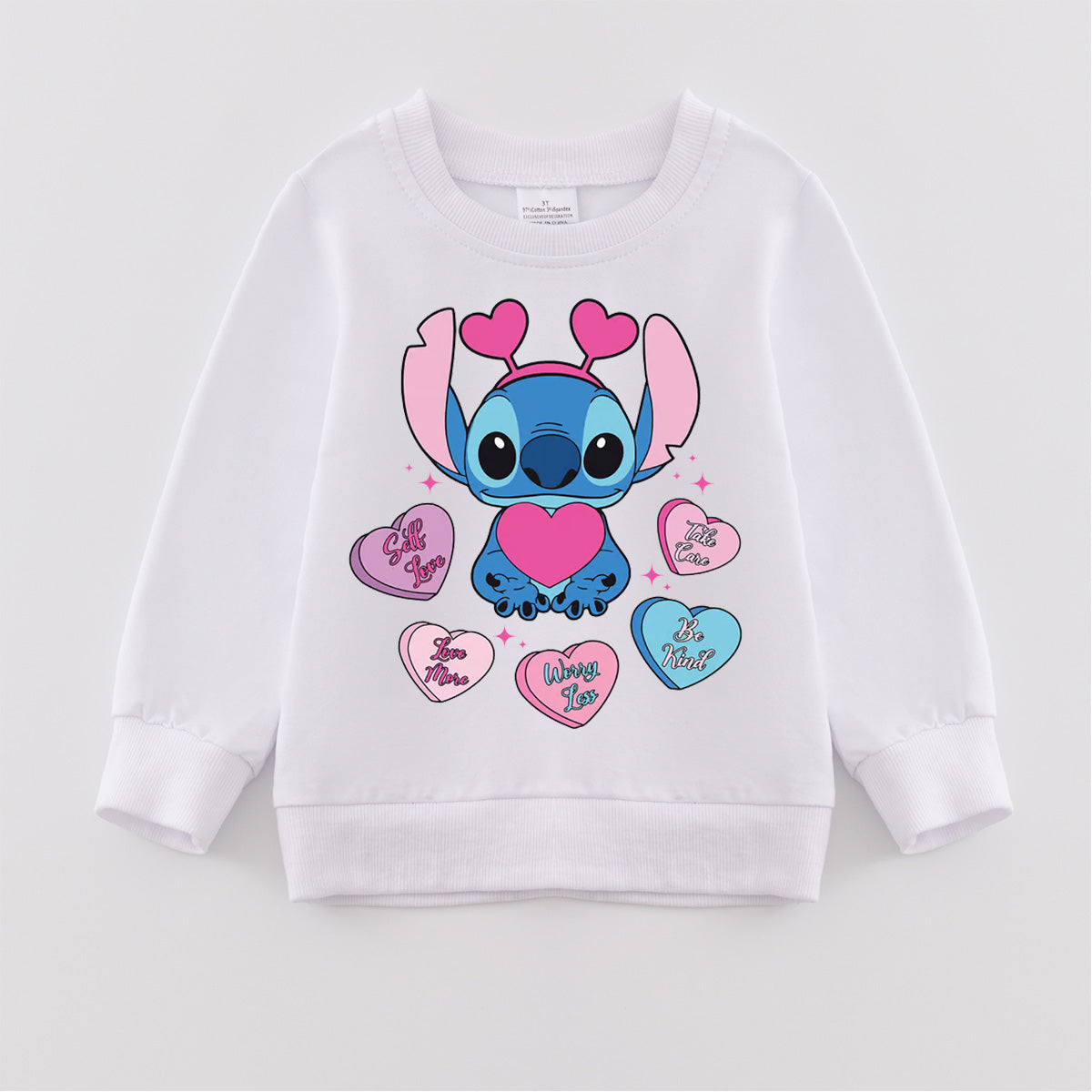 （Pre Order）Girls Valentine's Day Cartoon Print Sweatshirt