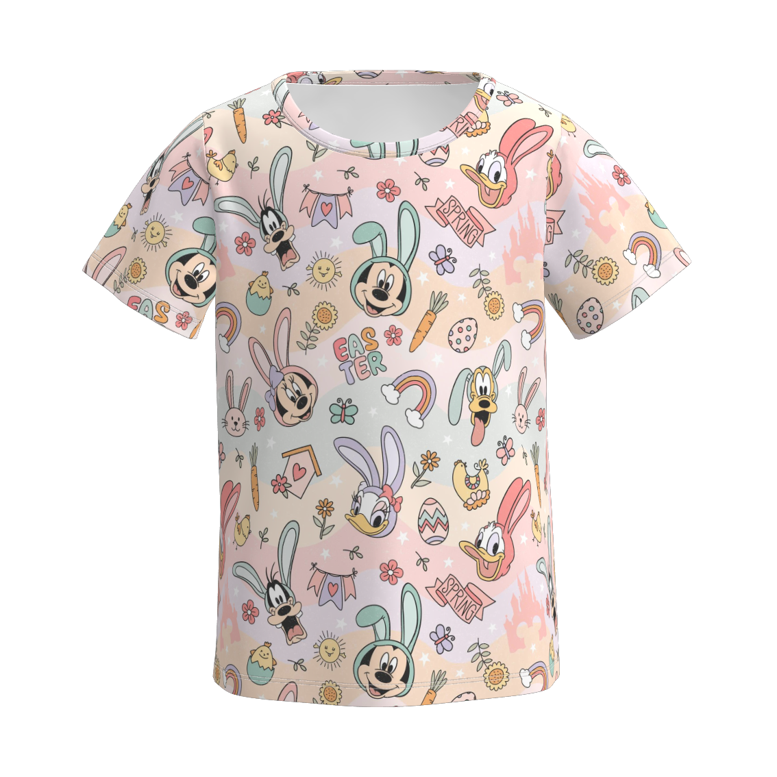 （Pre Order）Girls Spring and Summer Cartoon＆Princess Print Top