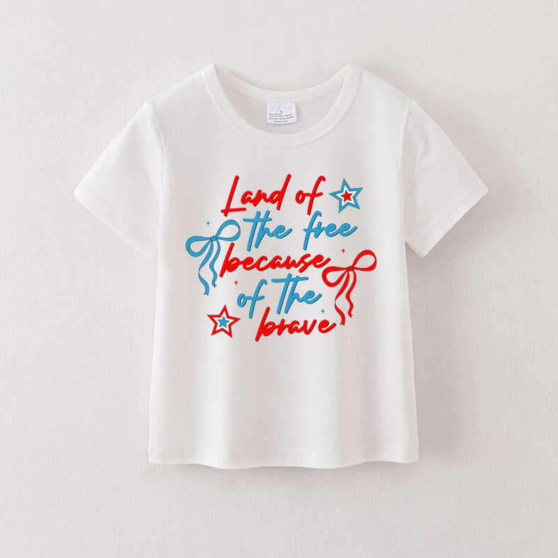 （Pre Order）Girls Patriotic Print Cotton Top