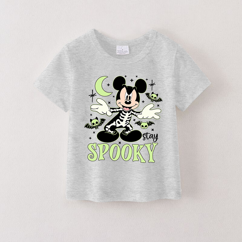（Pre Order）Girls Halloween Cartoon Print Cotton Top