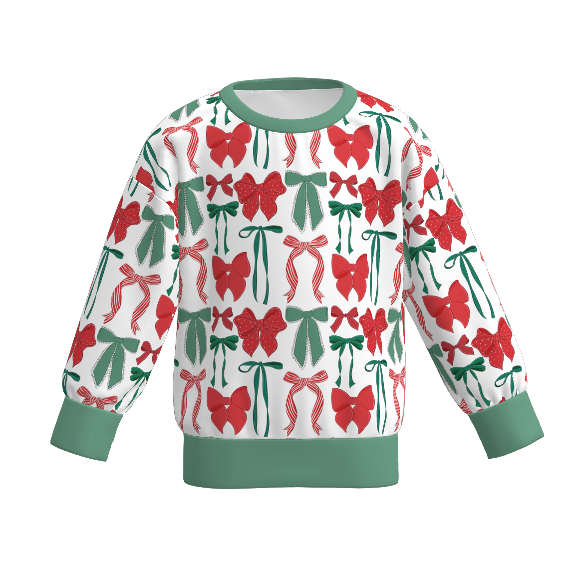 （Pre Order）Family Christmas Bow Print Dress,Set,Romper&Top