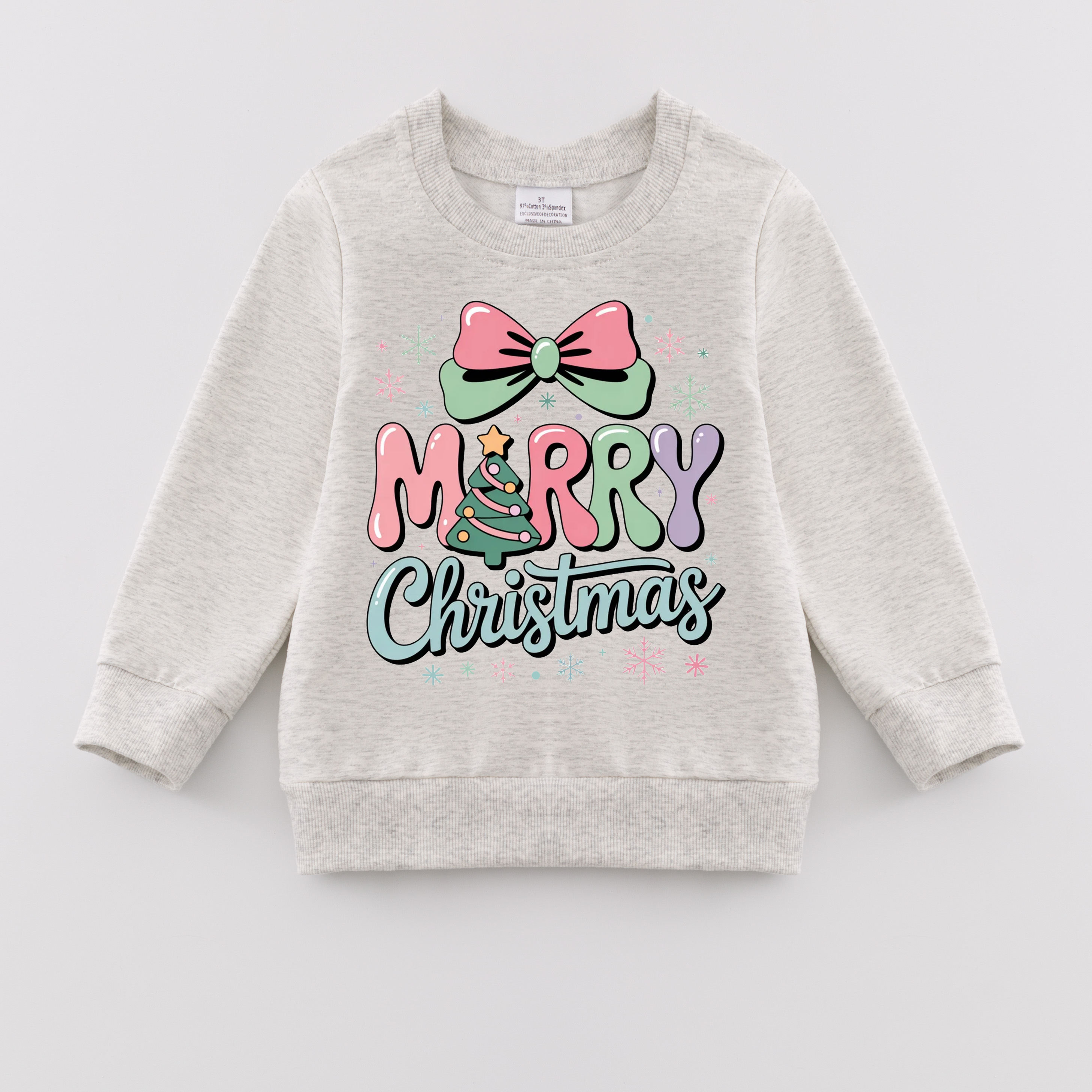 （Pre Order）Girls Christmas Print Cotton Sweatshirt