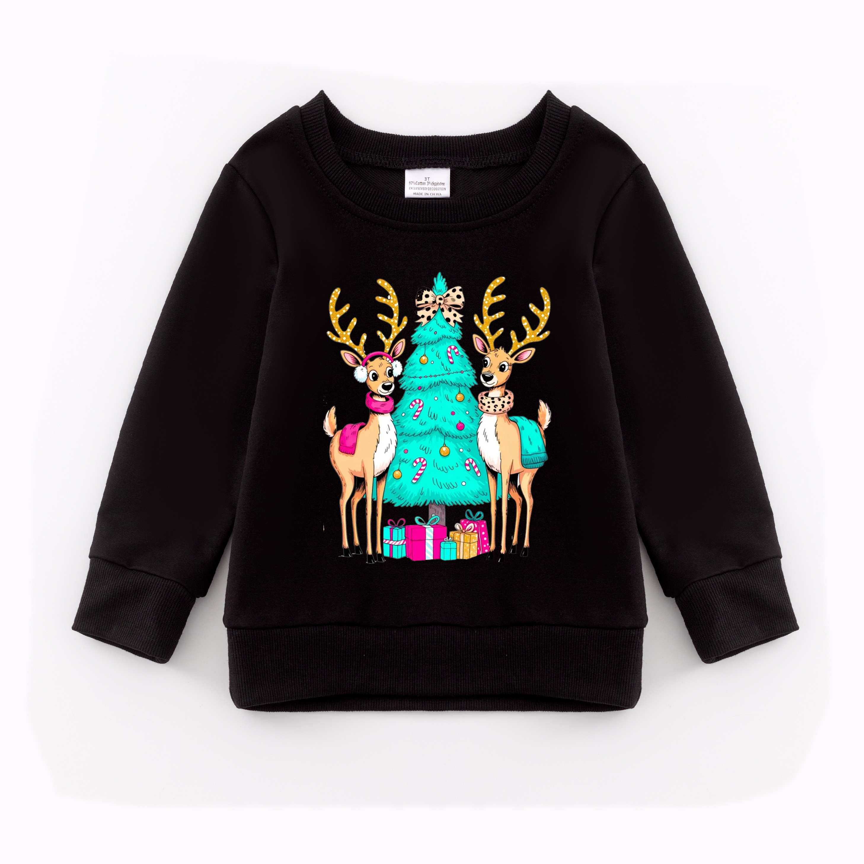 （Pre Order）Girls Christmas Print Cotton Sweatshirt