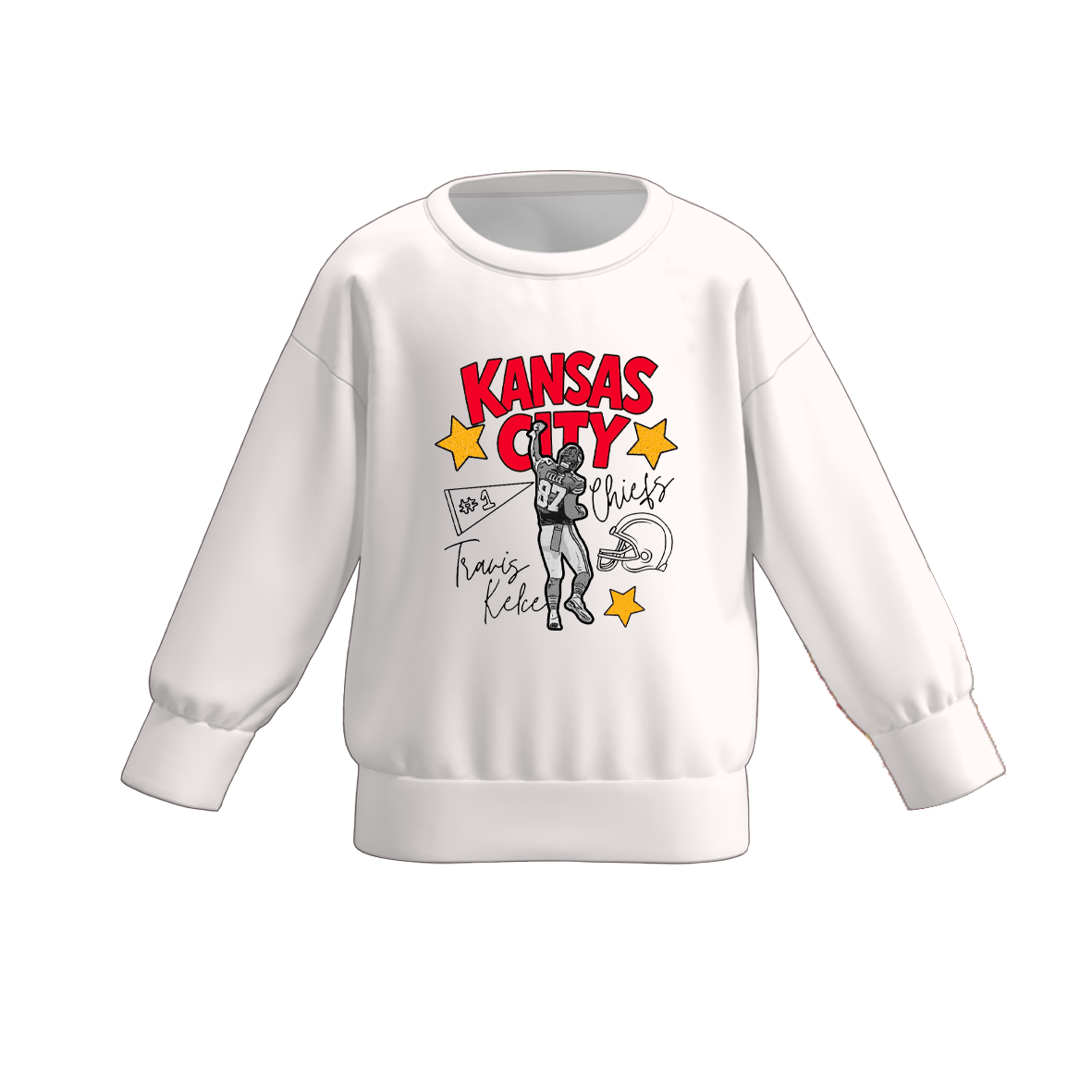（Pre Order）Girls Football Print Sweatshirt