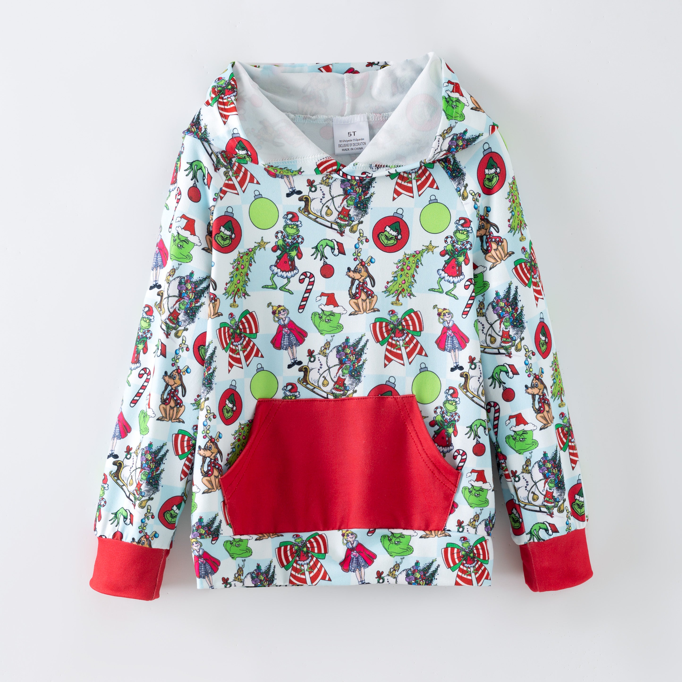 （Pre Order,Prepack Zone）Girls Christmas Cartoon Print Set,Dress&Top（Mix Size）