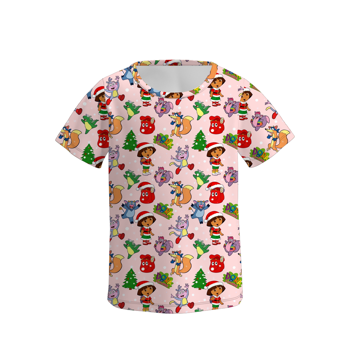 （Pre Order）Girls Christmas Cartoon Print Set&Top