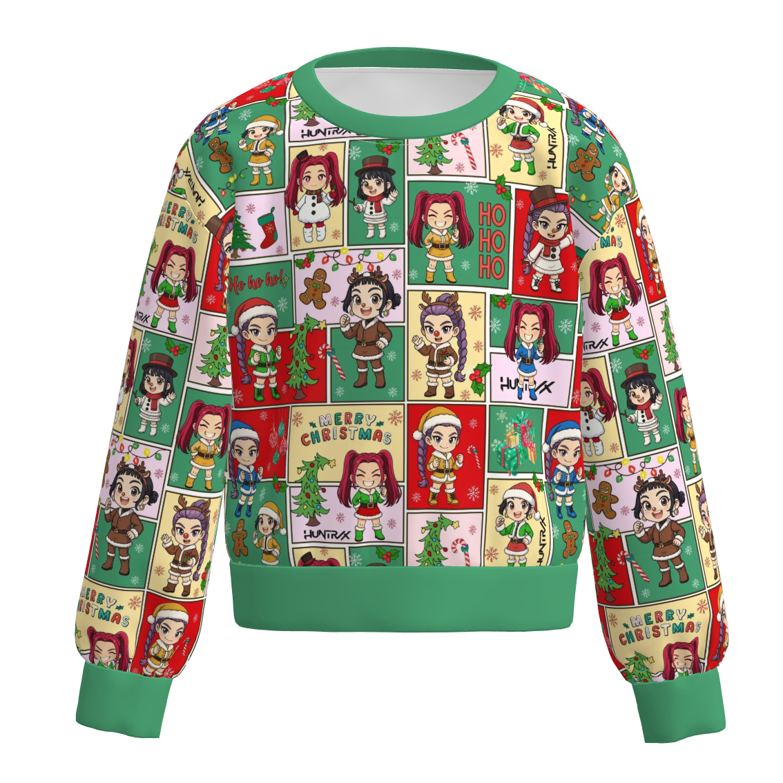 （Pre Order）Girls Christmas Cartoon Print Sweatshirt