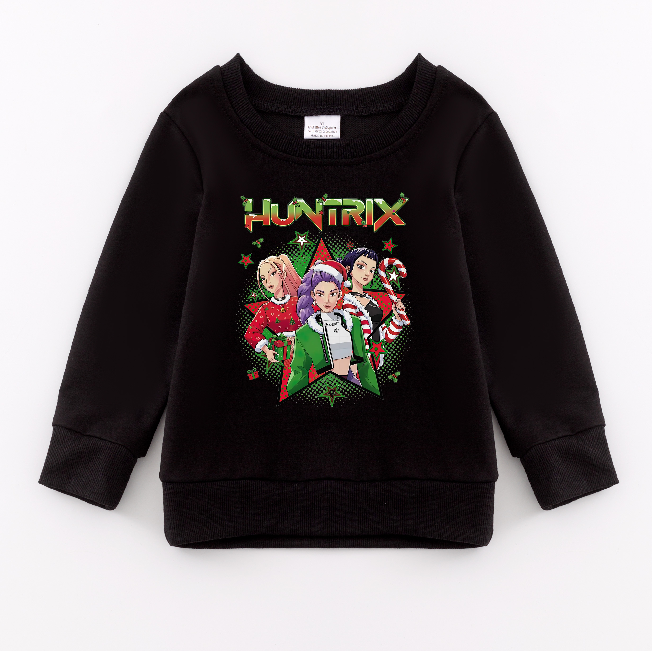 （Pre Order）Girls Christmas Movie Character Print Cotton Sweatshirt