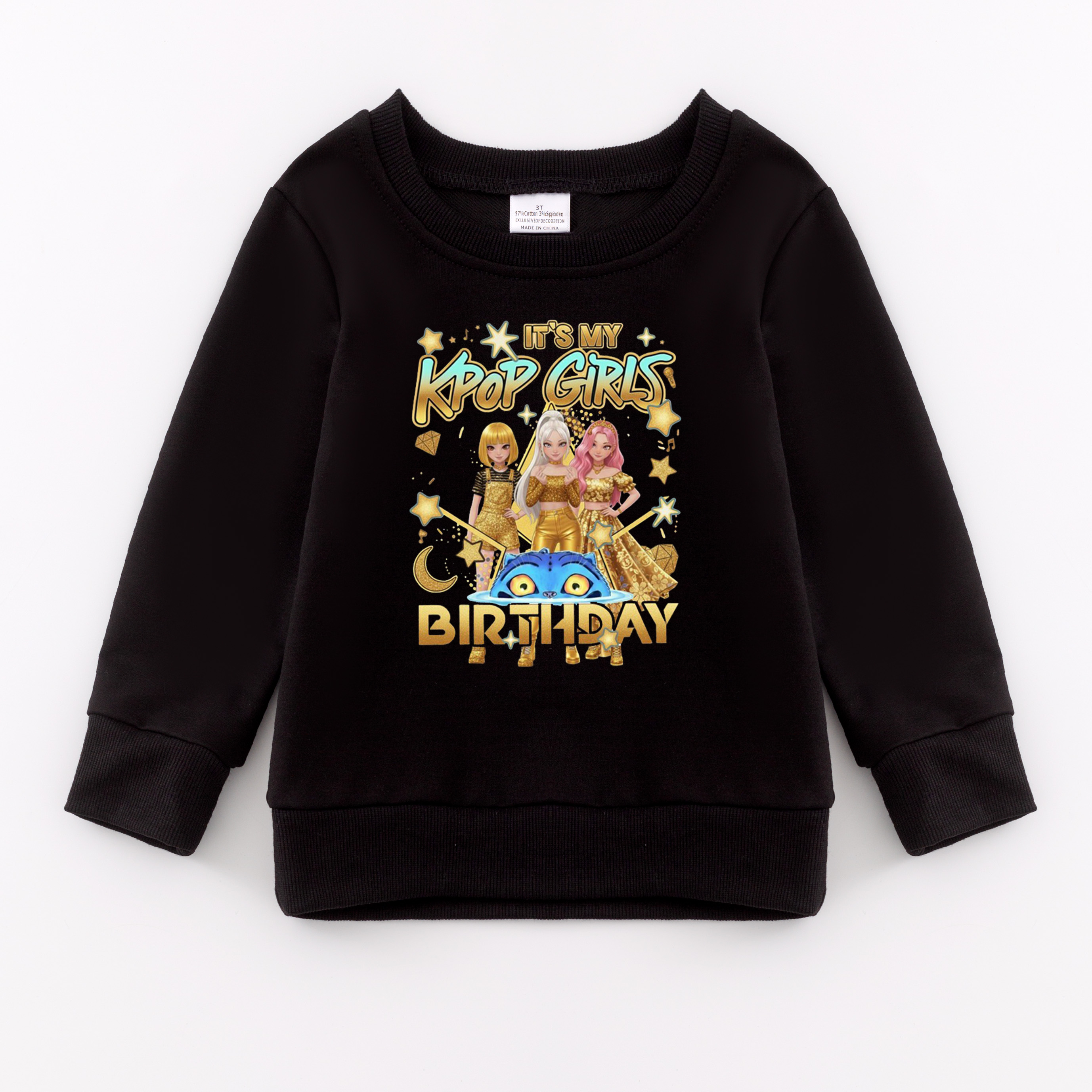 （Pre Order）Girls Christmas Movie Character Print Cotton Sweatshirt