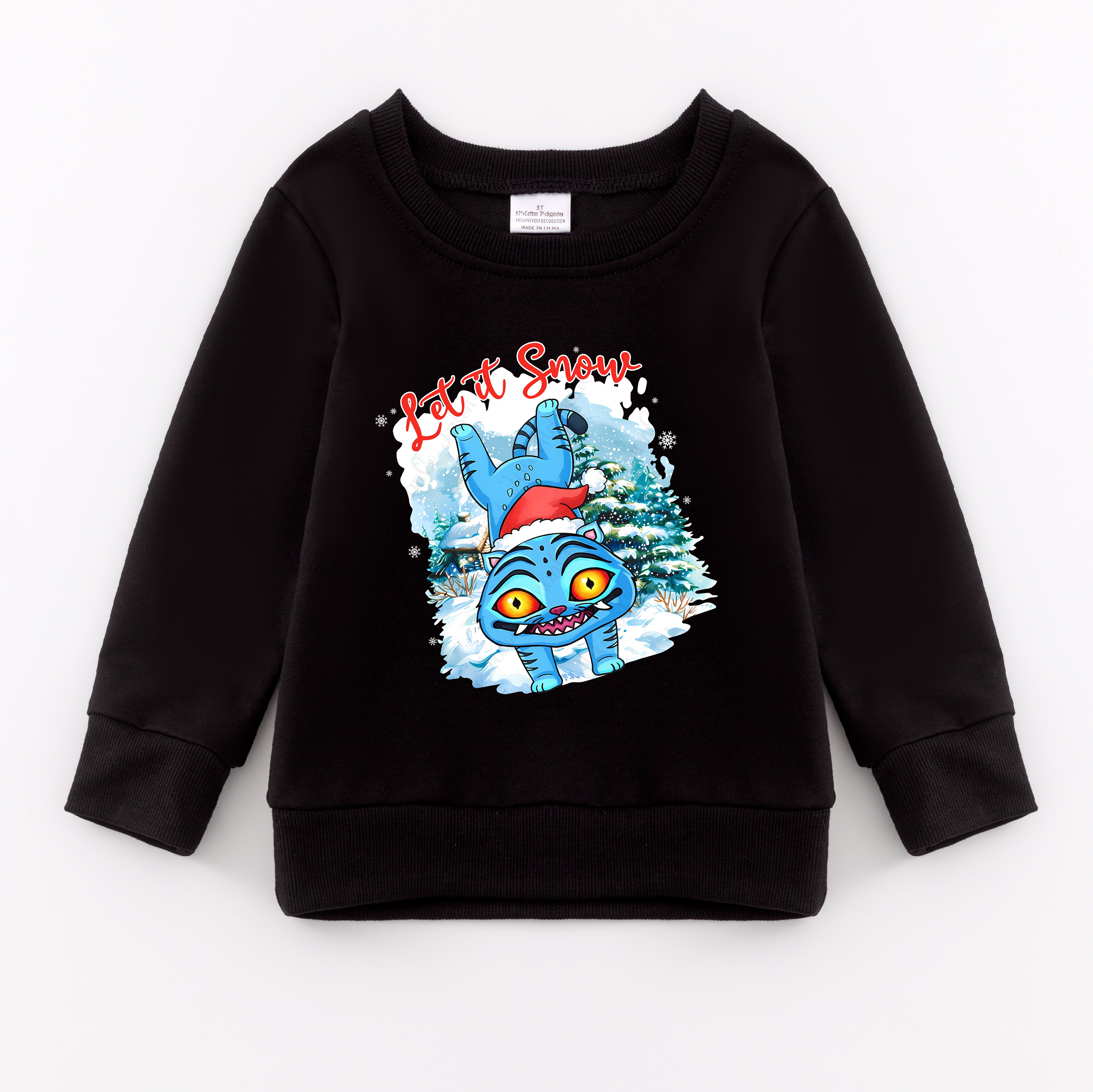 （Pre Order）Girls Christmas Movie Character Print Cotton Sweatshirt