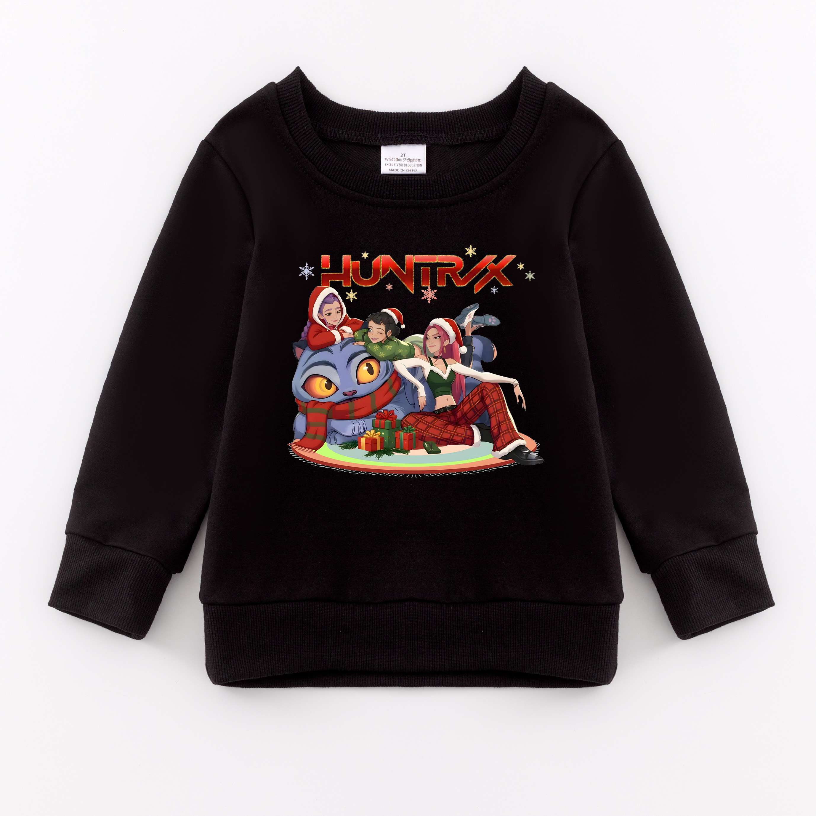 （Pre Order）Girls Christmas Movie Character Print Cotton Sweatshirt