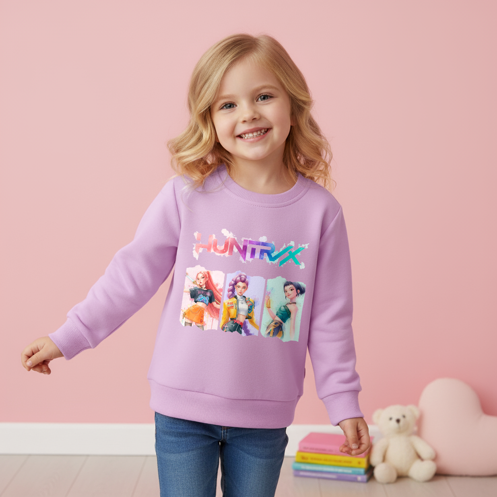 （Pre Order）Girls Movie Character Print Cotton Sweatshirt