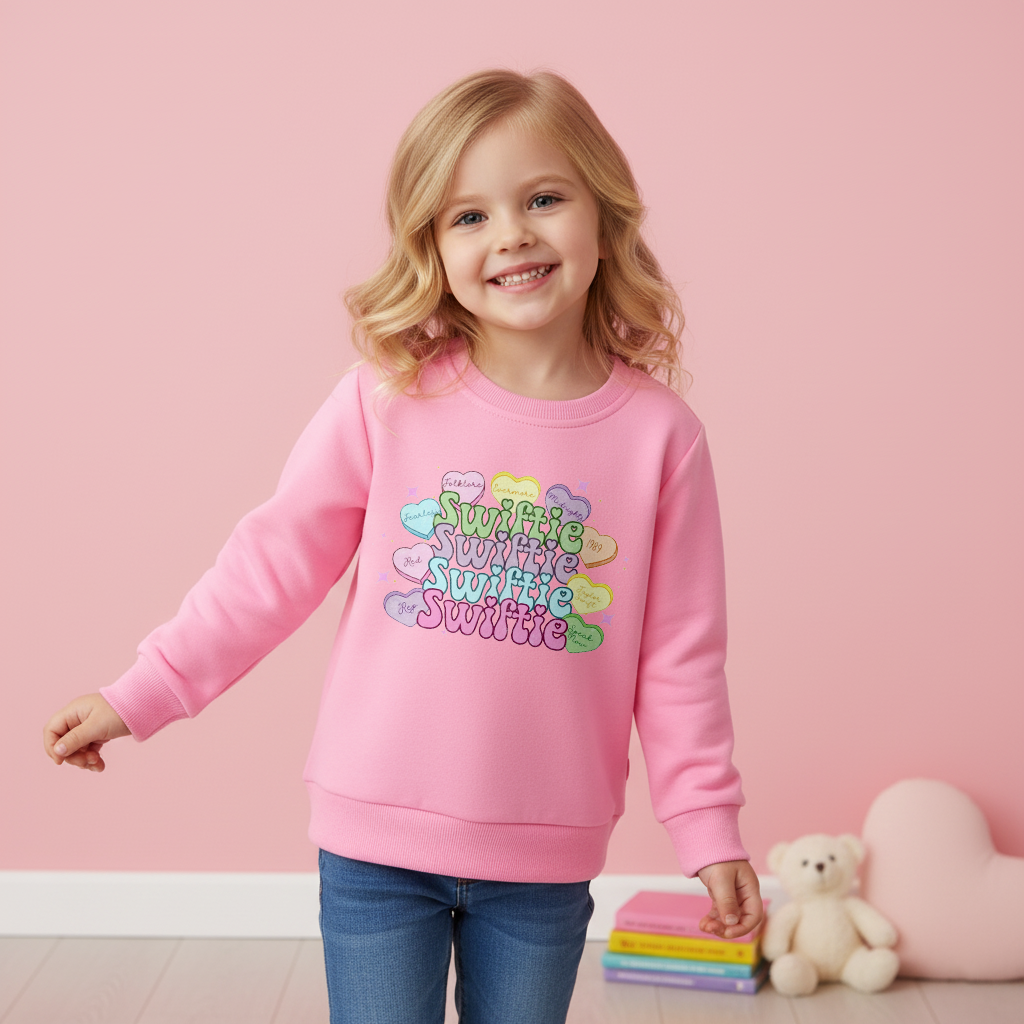 （Pre Order）Girls Valentine's Day Print Cotton Sweatshirt