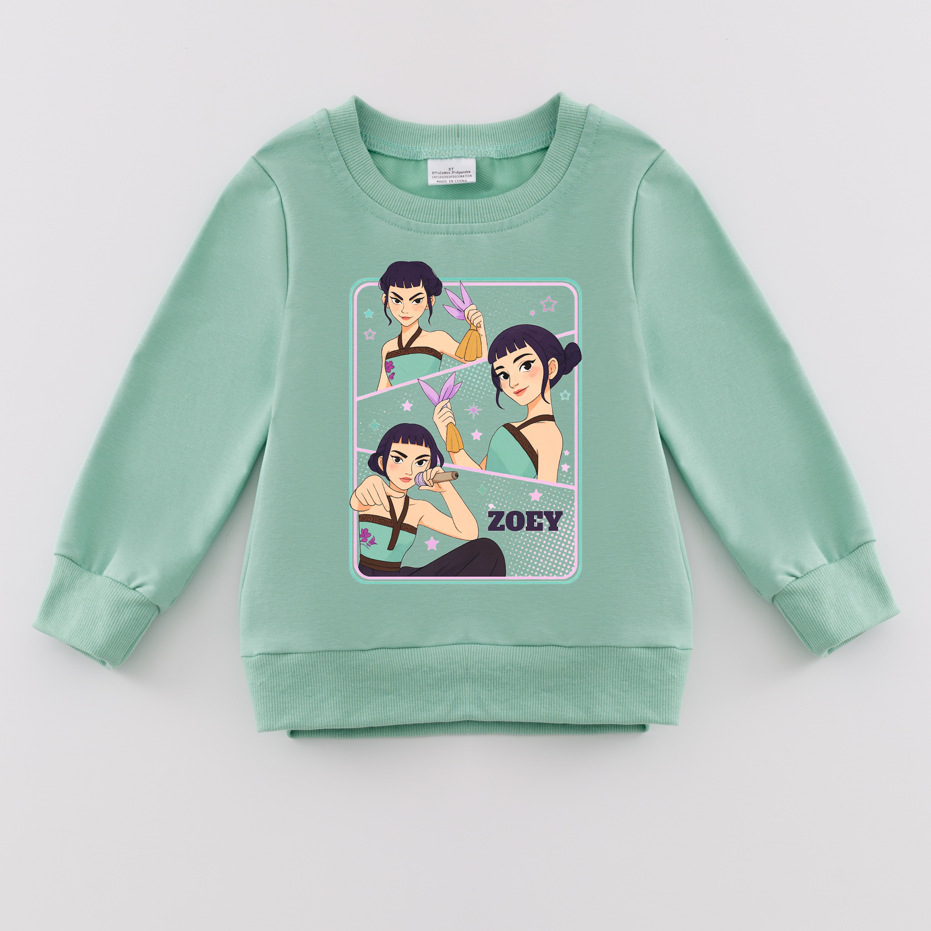 （Pre Order）Girls Spring&Summer Movie Character Print Cotton Sweatshirt