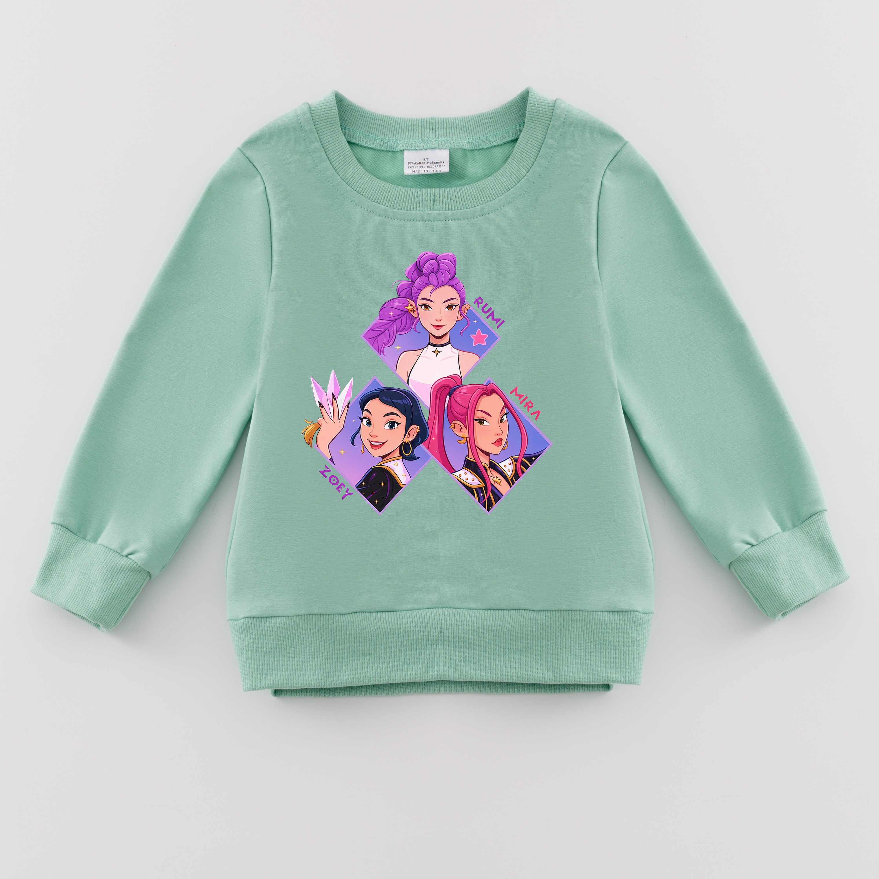 （Pre Order）Girls Spring&Summer Movie Character Print Cotton Sweatshirt