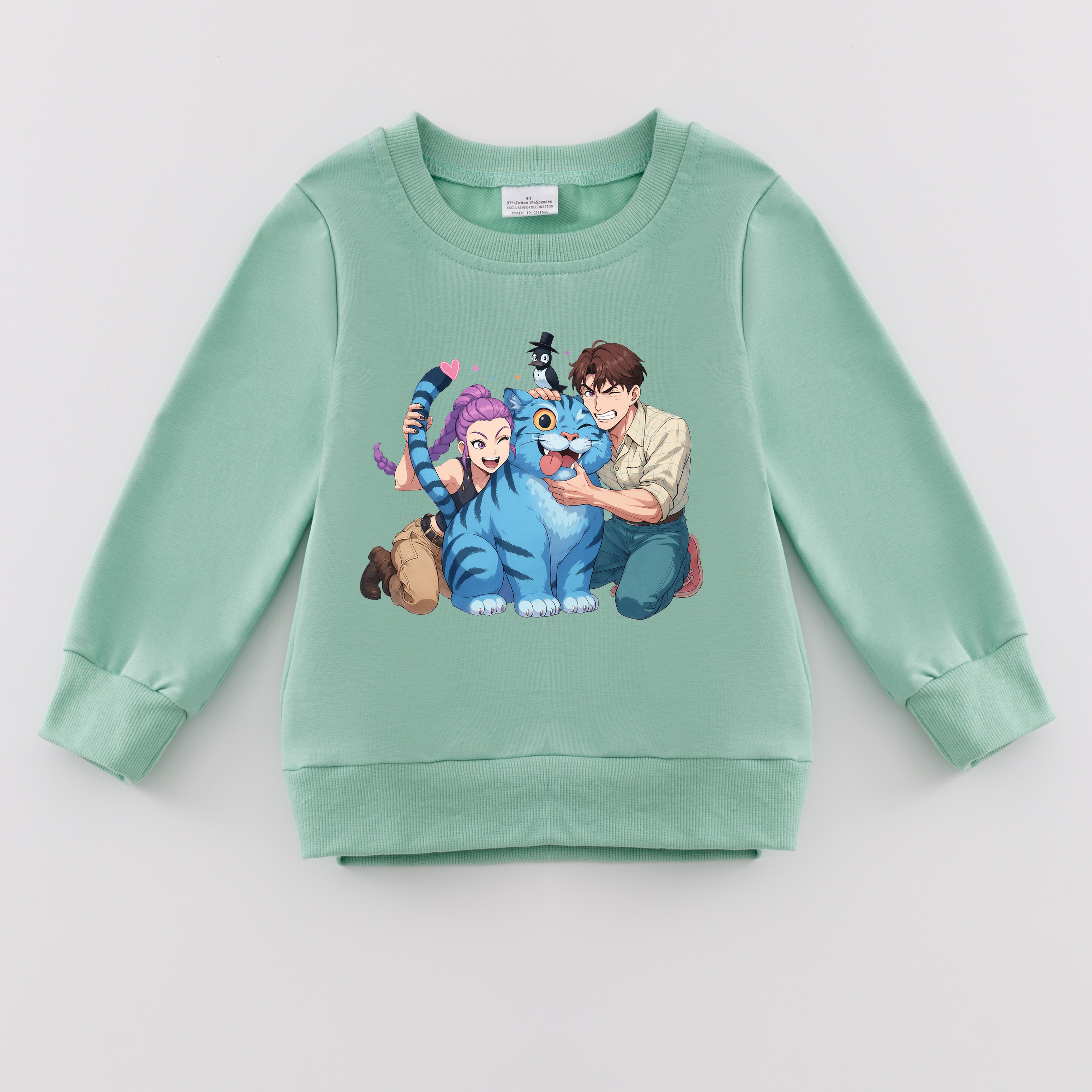 （Pre Order）Girls Spring&Summer Movie Character Print Cotton Sweatshirt